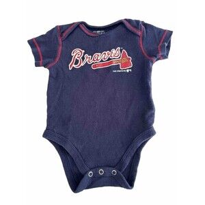 Genuine Merchandise MLB Braves baby Bodysuit Girls 6-9m Blue Short Sleeve